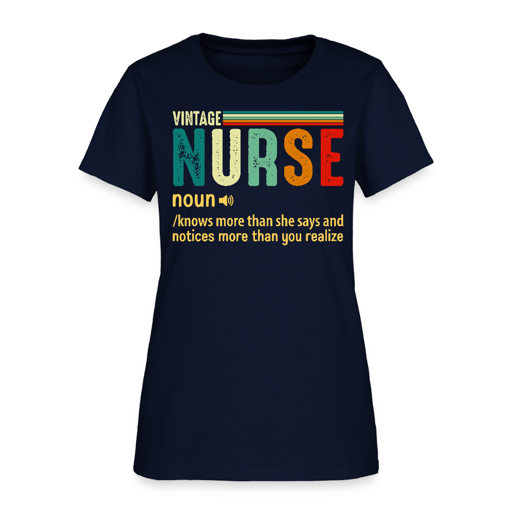 Vintage Nurse Definition Nursing Week Gift T-Shirt - navy