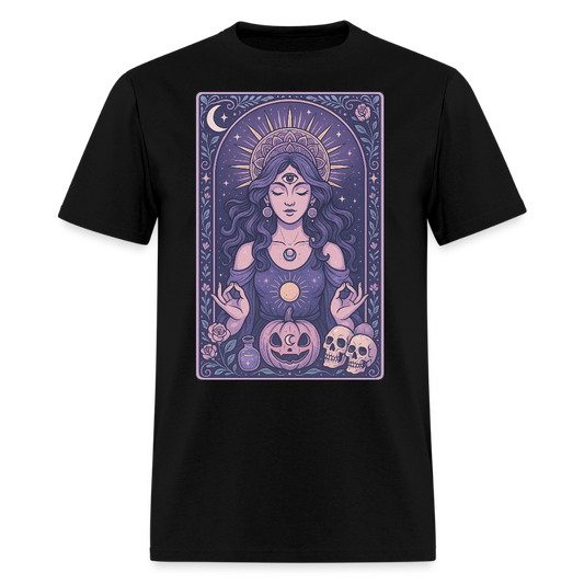 Mystical Tarot Tee with Pumpkins T-Shirt - black