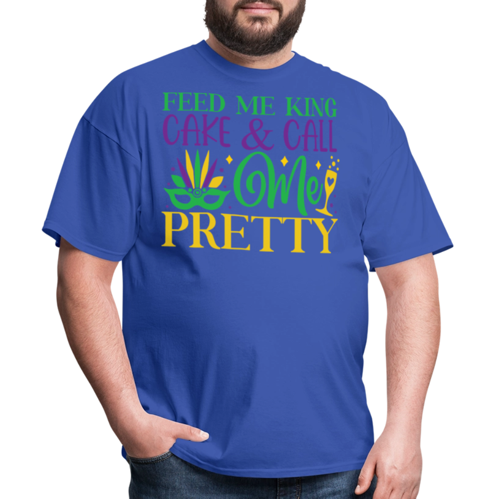 New Orleans Mardi Gras Tee Feed Me King Cake And Call Me Pretty T-shirt - royal blue