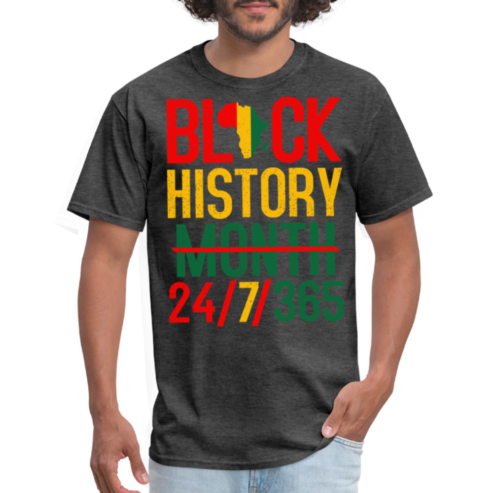 24/7/365 Black Pride Tee Black History Month Unisex Classic T-Shirt - heather black