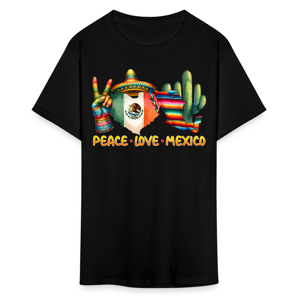 Peace Love Mexico Cultural Tee Mexican Pride T-shirt - black