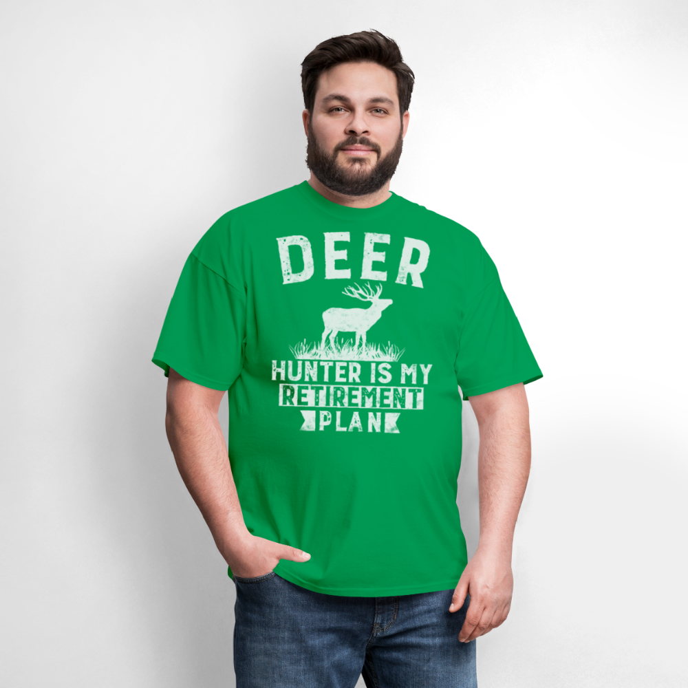 Deer Hunting Is My Retirement Plan Men's T-Shirt - bright green