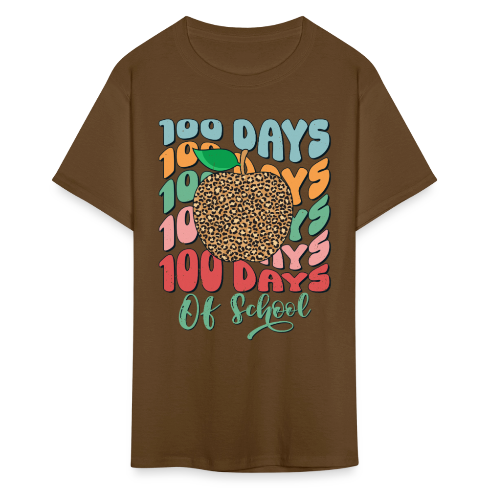 Leopard print 100 Days Of School Teacher Appreciation Gifts T-shirt - brown