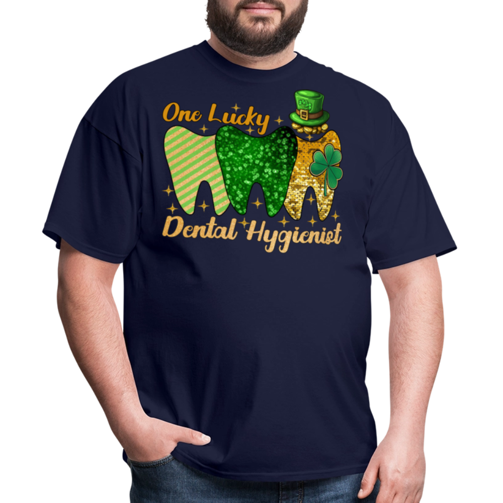 Lucky Dental Hygienist St Patrick’s Day T-shirt - navy