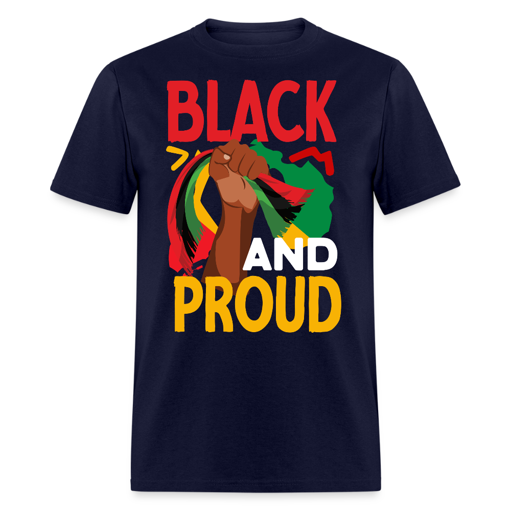 Afrocentric Empowerment Black And Proud T-shirt - navy