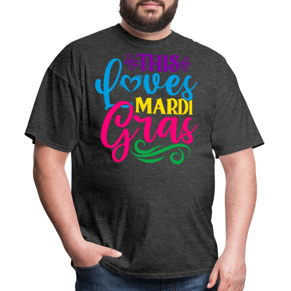 Colorful Loves Mardi Gras Festival Unisex T-shirt - heather black