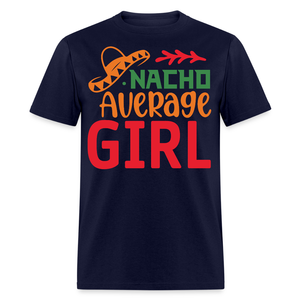 Cute Mexican Party Outfit For Her Nacho Average Girl Fiesta T-shirt - navy