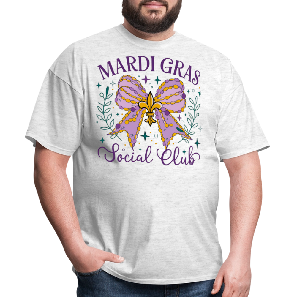 Mardi Gras Social Club  Shirt New Orleans Party Celebration T-Shirt - light heather gray