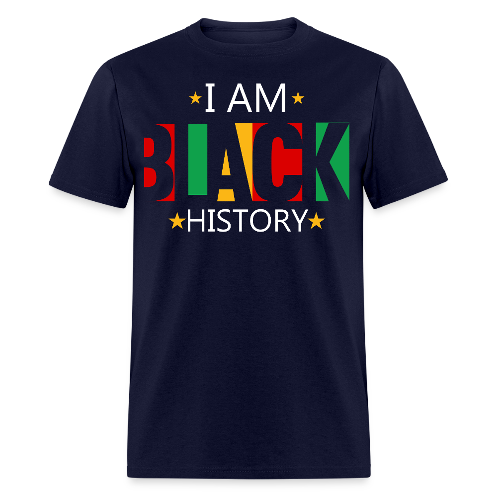 I Am Black History Graphic Tees Pan-African Colors T-shirt - navy