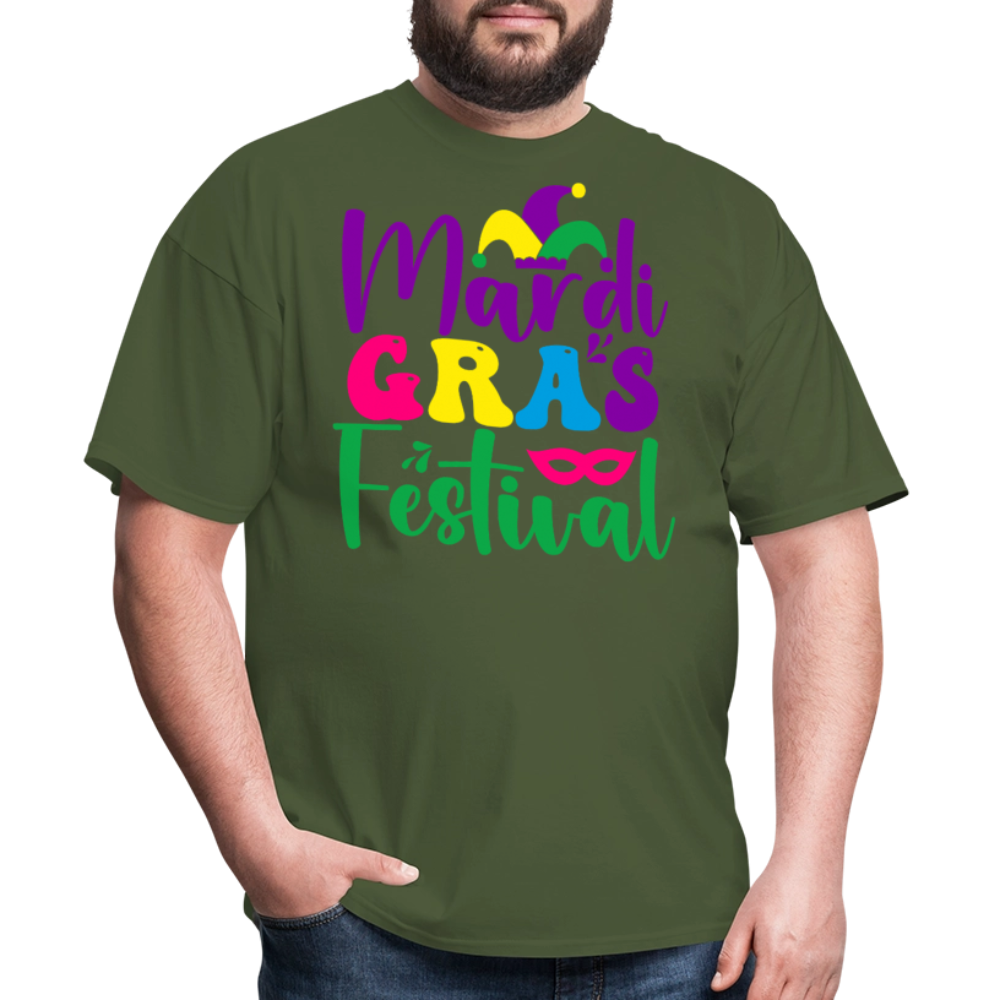 Funny and Stylish Mardi Gras Celebration Unisex T-shirt - military green