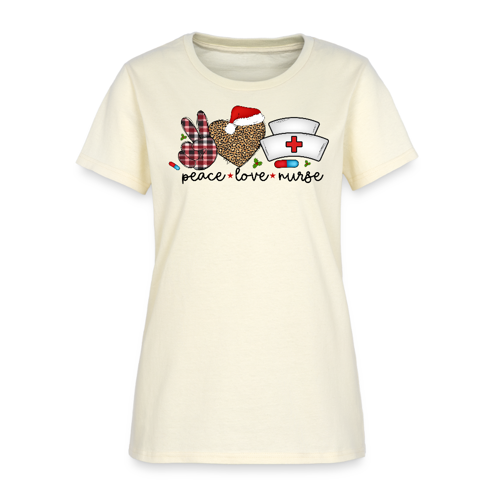 Peace Love Nurse Christmas Gift T-Shirt - off white