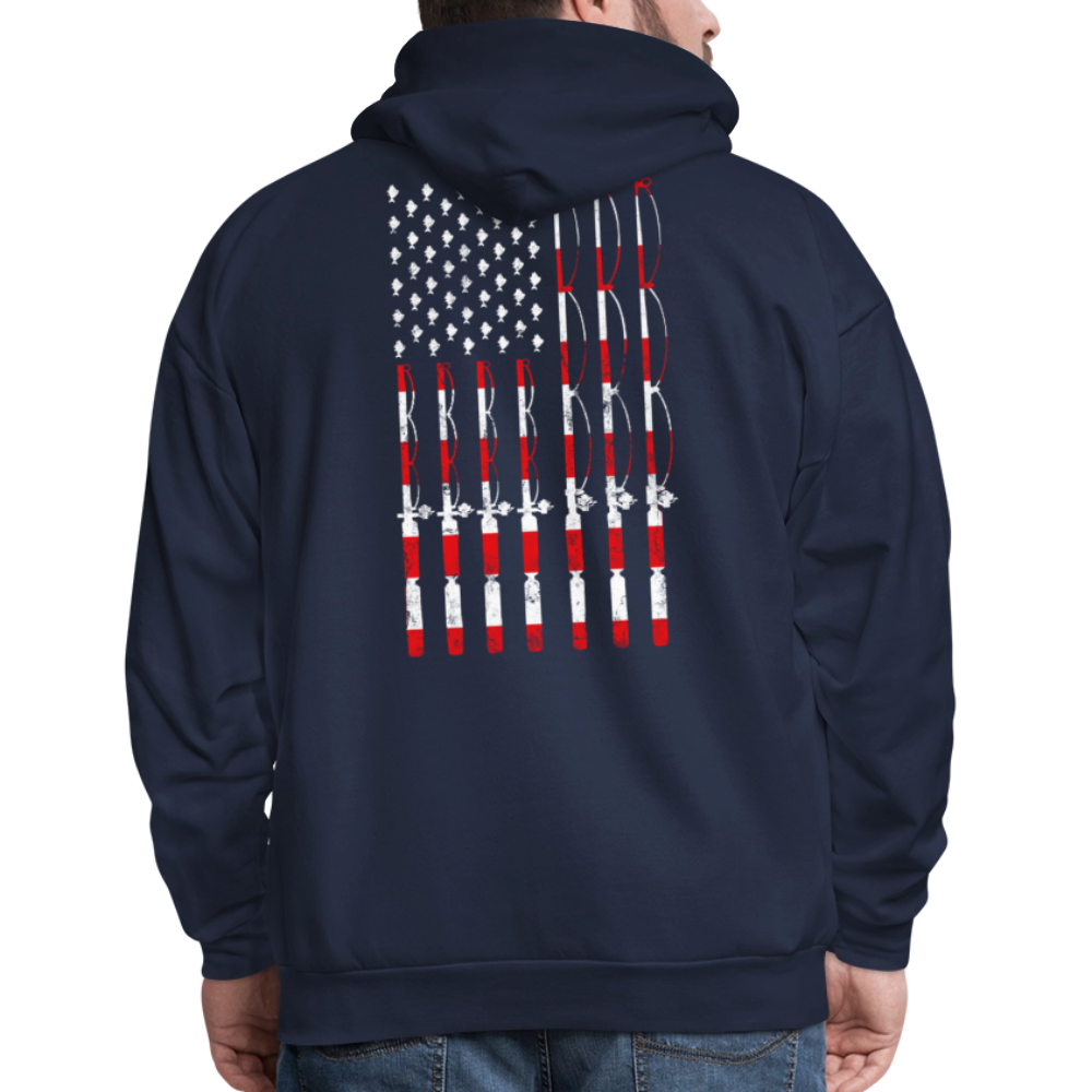 Patriotic Fishing Gift For Fishermen Hoodie - navy