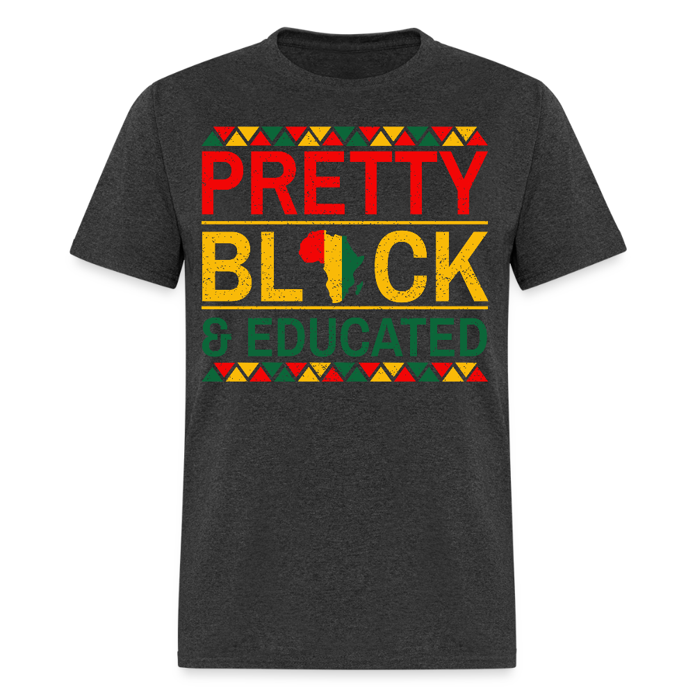 Educated Black Women Tee Pretty Black and Educated T-shirt - heather black