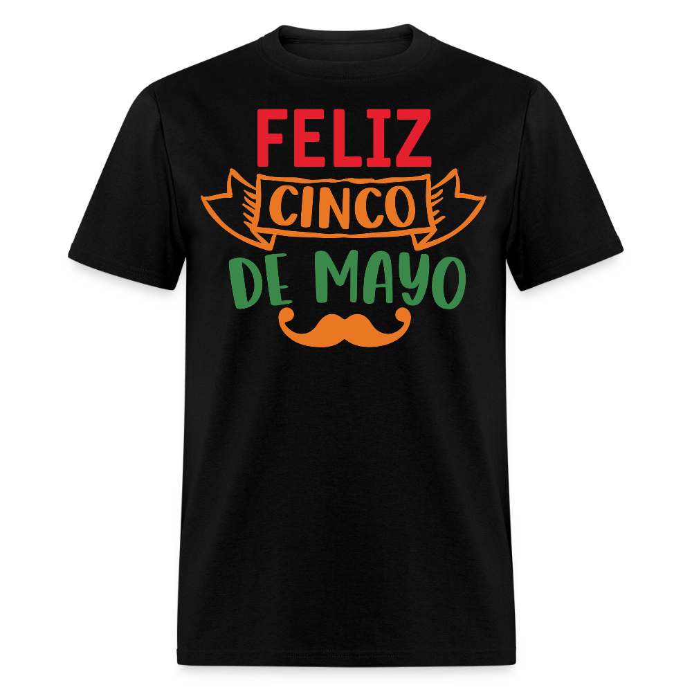 Mexican-themed Graphic Tees Feliz Cinco De Mayo T-shirt - black