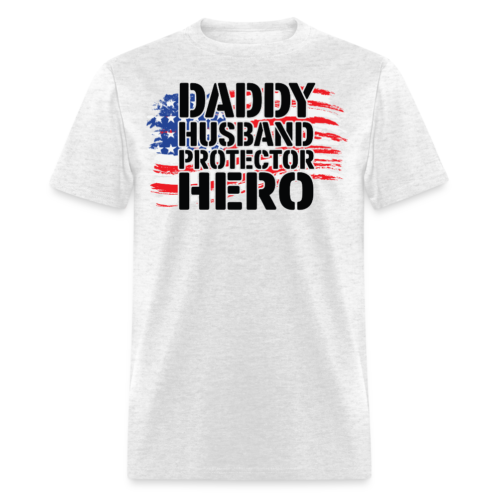 Daddy Husband Protector Hero Father's Day Military T-shirt - light heather gray