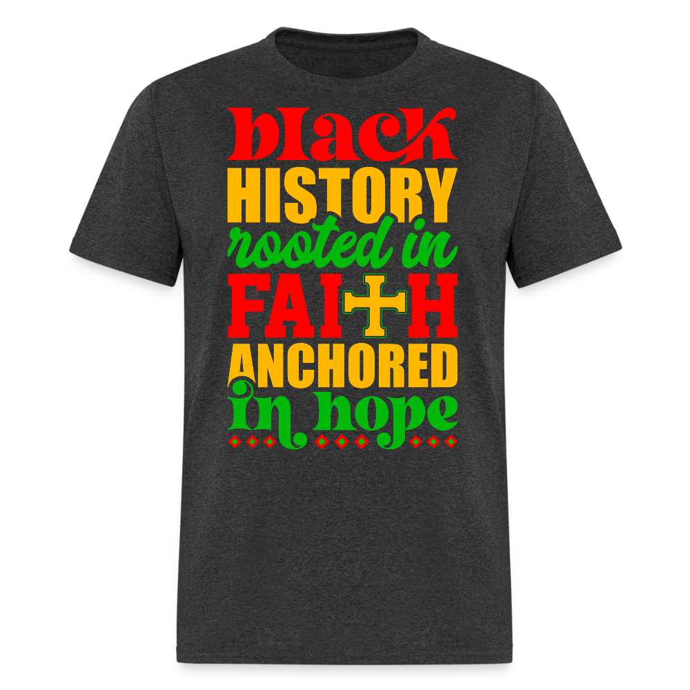 African American Hope And Faith Christian Black Pride T-shirt - heather black