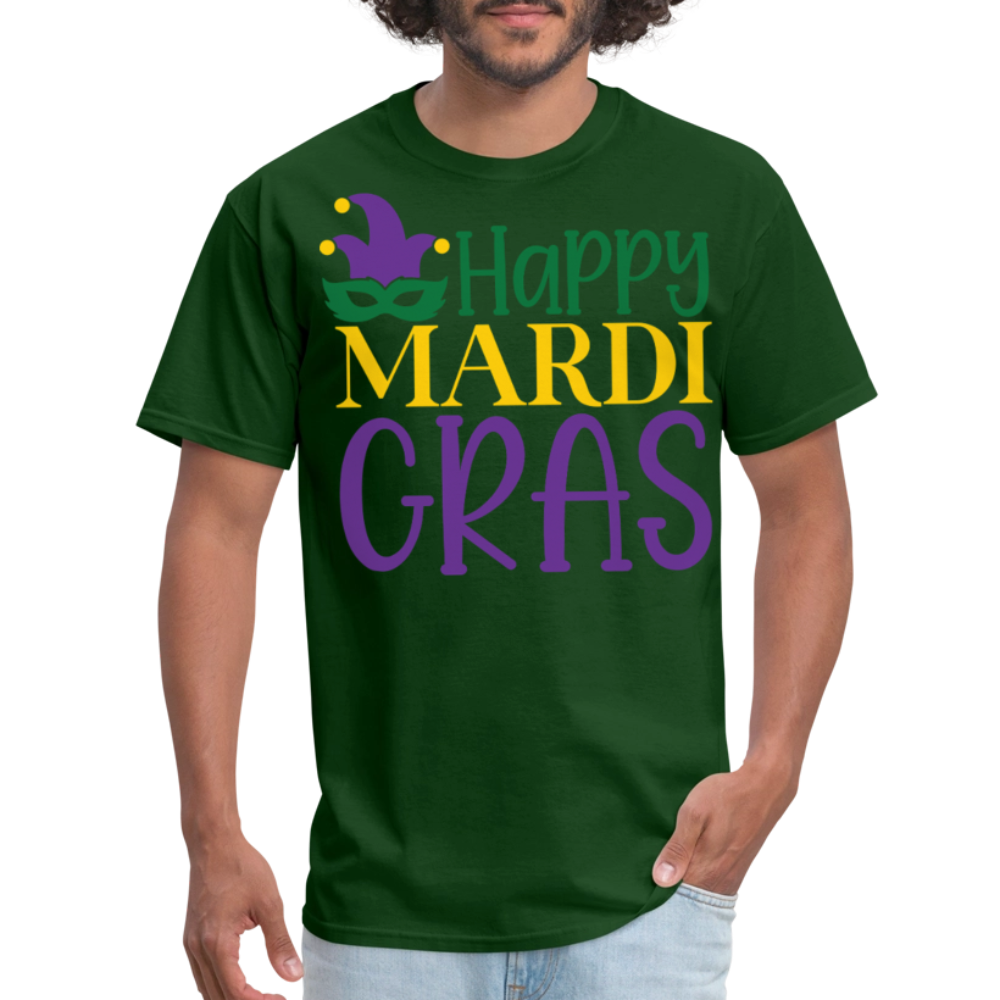 Funny and Stylish Mardi Gras Festival Unisex T-shirt - forest green