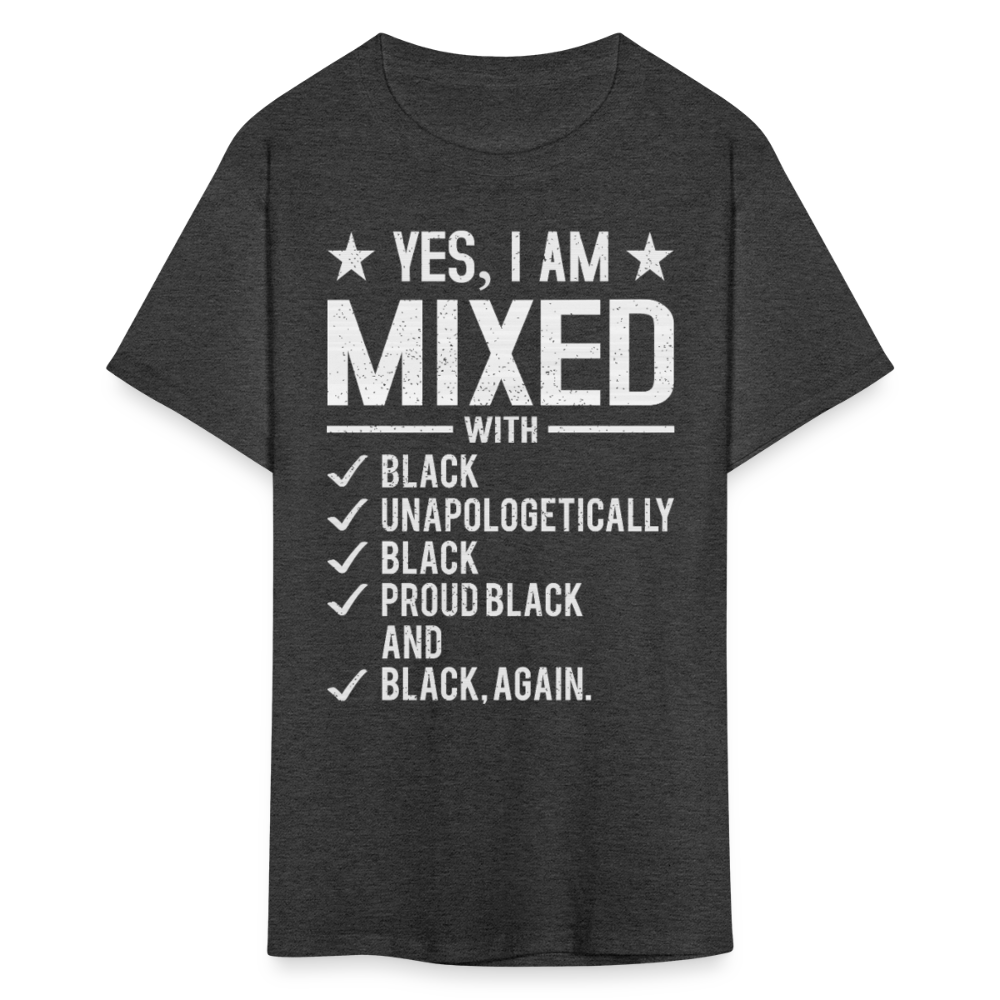Proud Black Identity Tee Unapologetically Black T-shirt - heather black