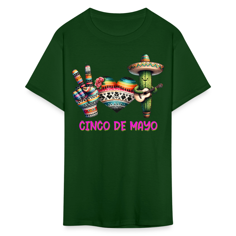 Cute Cactus Cinco de Mayo Tee Mexican-themed Party T-shirt - forest green