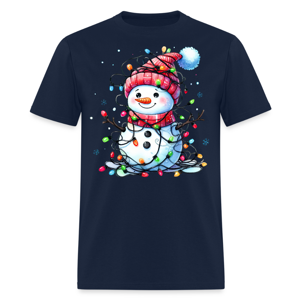Christmas Themed Snowman T-Shirt - navy