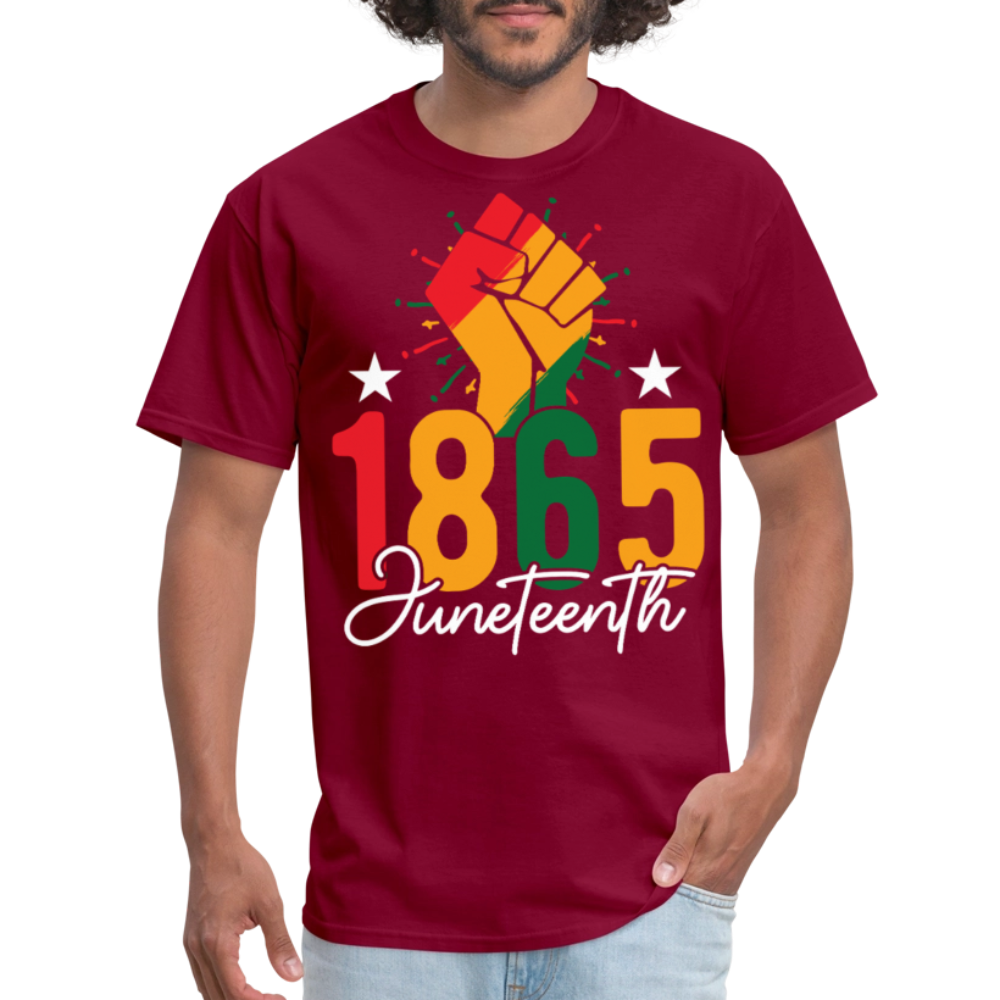 Best Black pride Tee 1865 Black Liberation T-shirt - burgundy