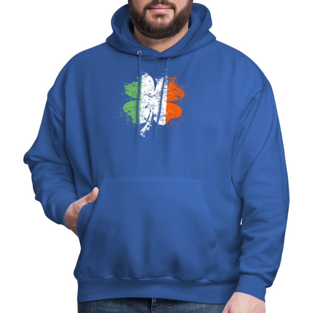 Irish Distressed Shamrock ST Patrick's Day Men's Hoodie - royal blue