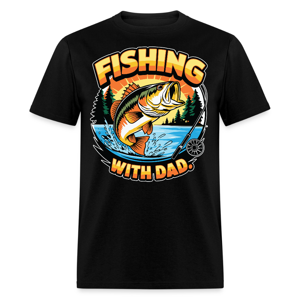 Outdoor Father's Day Fishing Gift T-shirt - black