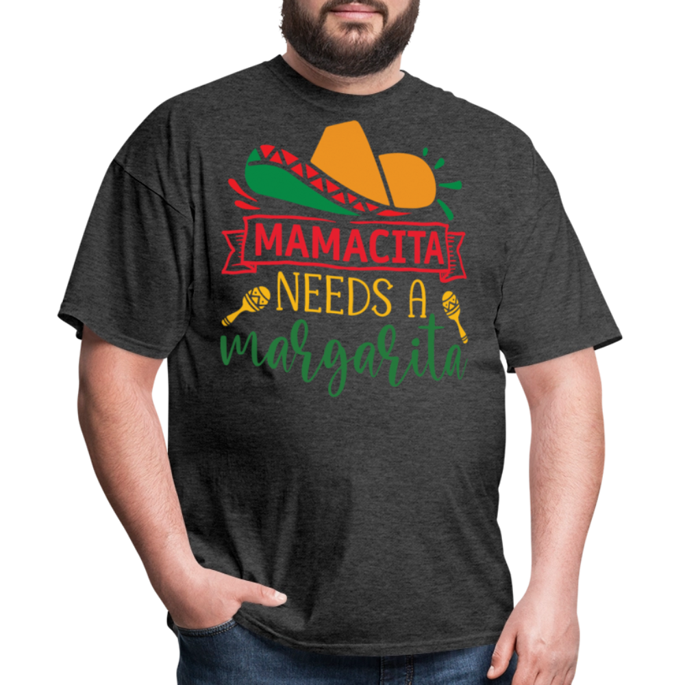 Mamacita Needs A Margarita Funny Mexican T-shirt - heather black