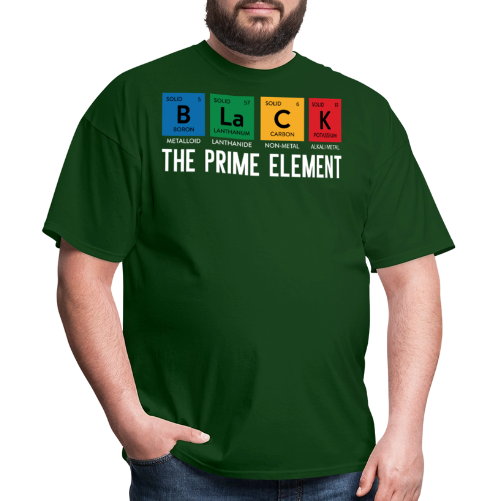 Periodic Table Gift For Black Educators Black Pride Science T-Shirt - forest green