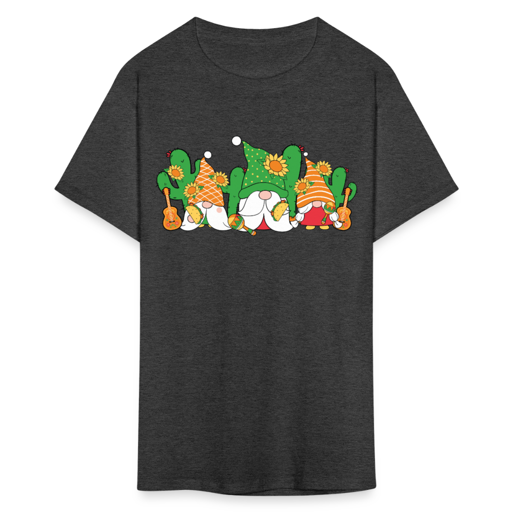 Gnome Lover Gift Ideas Mexican Fiesta Gnome T-shirt - heather black