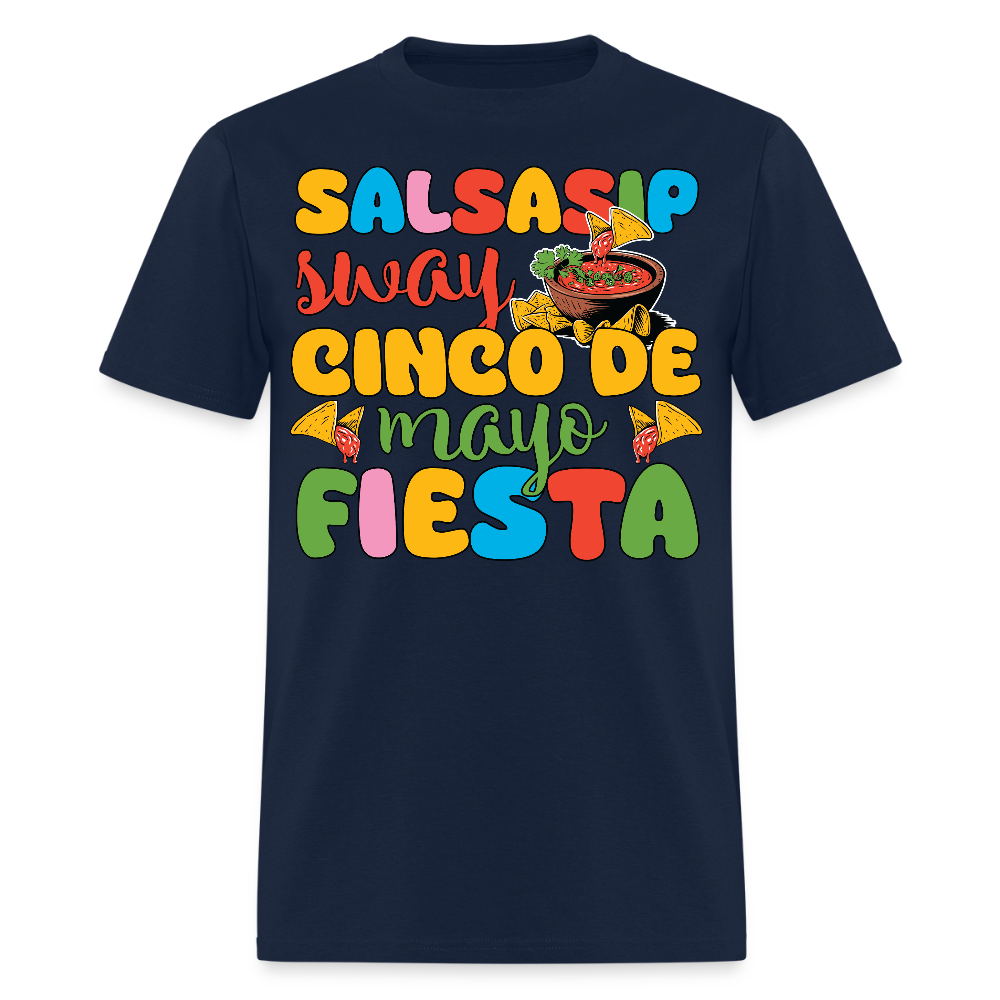 Funny Salsa And Chips Tee For Fiesta Lovers Cinco de Mayo T-shirt - navy