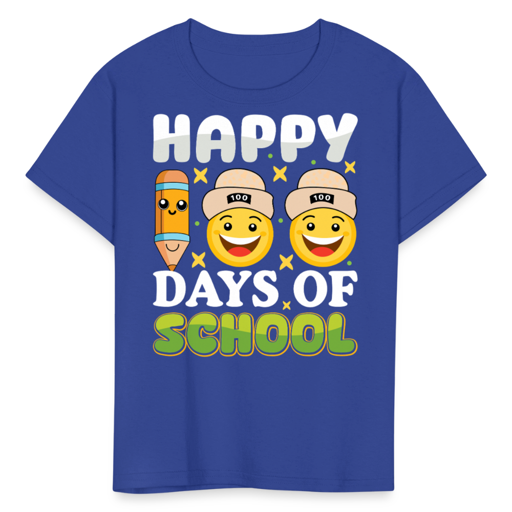 100 Days Of School Tee For Kids School Milestone Celebration T-shirt - royal blue