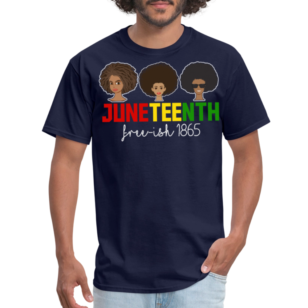 African American heritage Tee 1865 Juneteenth Free-ish T-shirt - navy