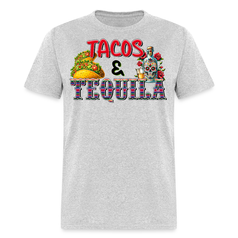 Taco Tuesday And Tequila Drinking Graphic T-shirt - heather gray