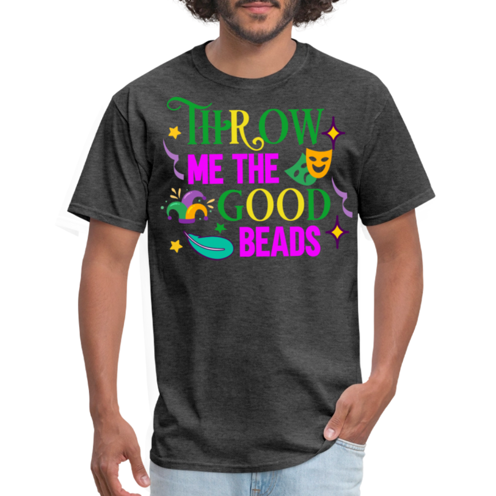 Throw Me The Beads Mardi Gras Unisex T-Shirt - heather black