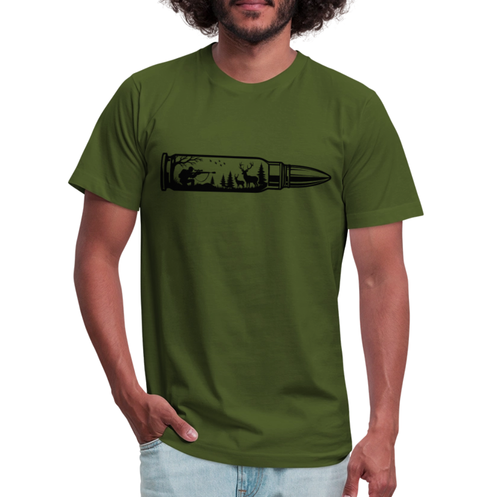 Deer Hunting Bullet T-Shirt | Bella + Canvas Unisex Tee - olive