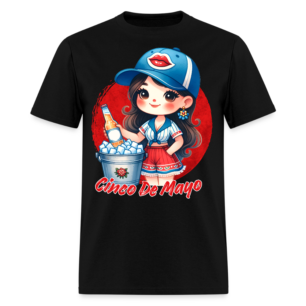 Cute Chibi-style Cinco De Mayo T-shirt For Women - black