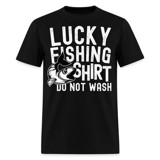 Lucky Fishing Shirt Do Not Wash Funny Fisherman Gift T-Shirt - black