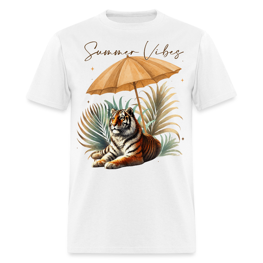 Tropical Wildlife Summer Tiger T-shirt - white