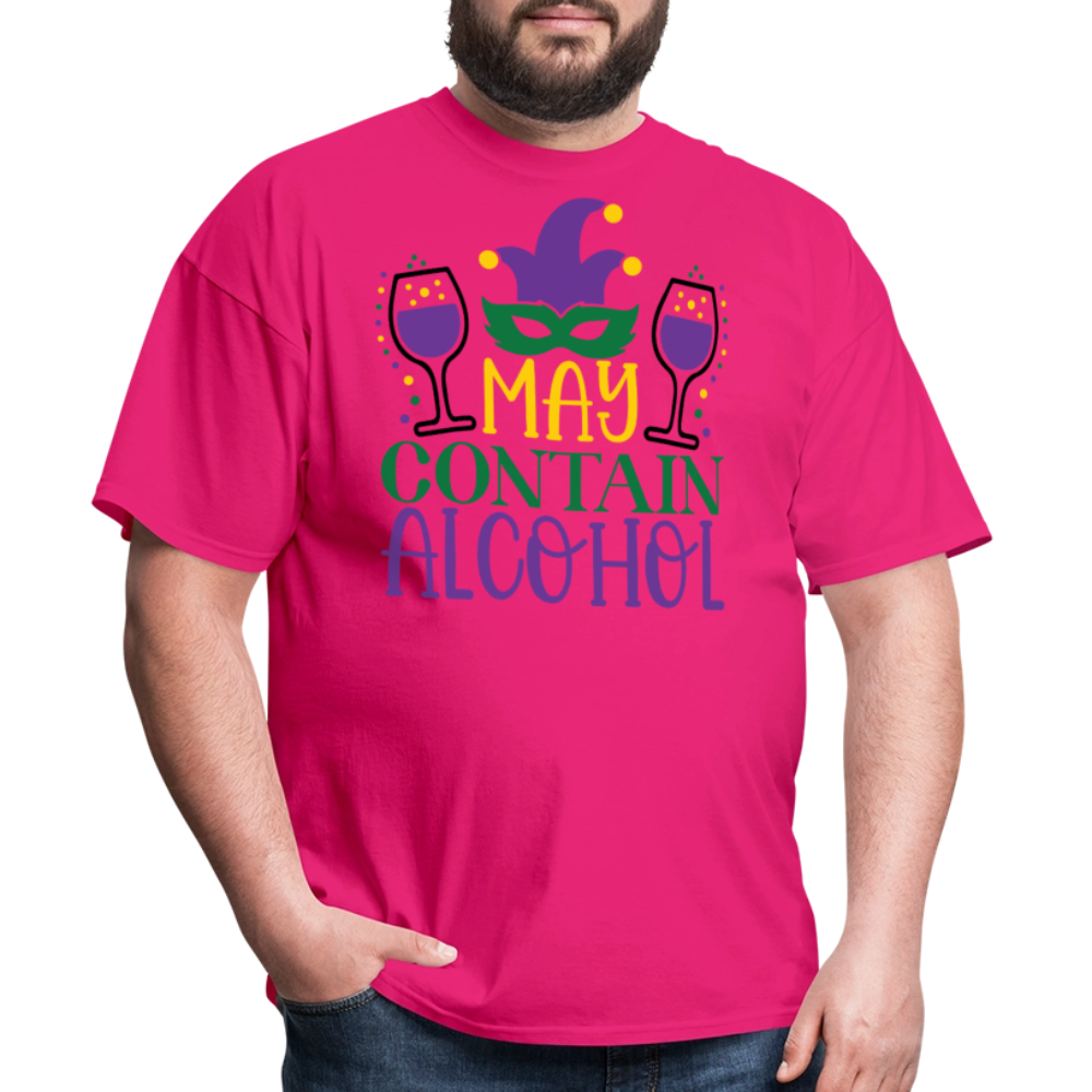 May Contain Alcohol Mardi Gras Unisex T-Shirt - fuchsia