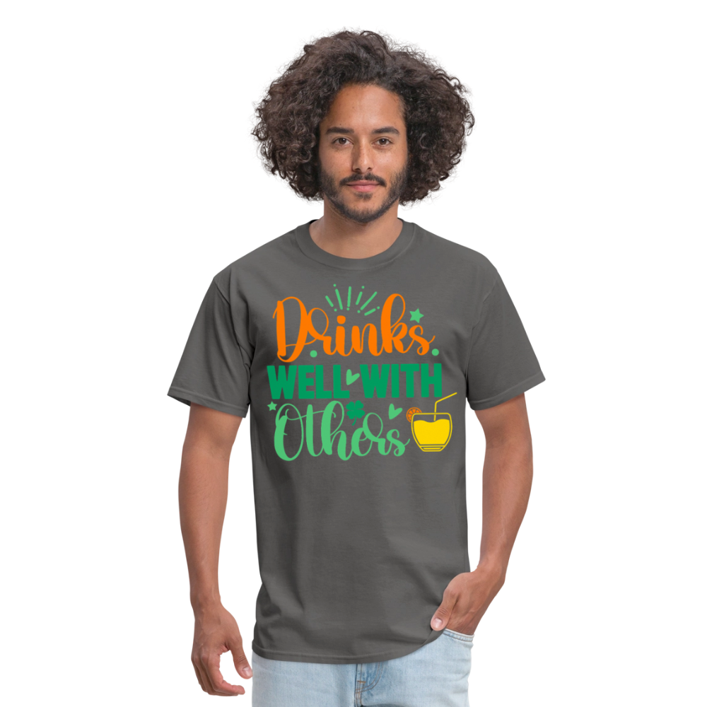 Party-Ready Tee – Drinks Well with Others Funny Shirt - charcoal