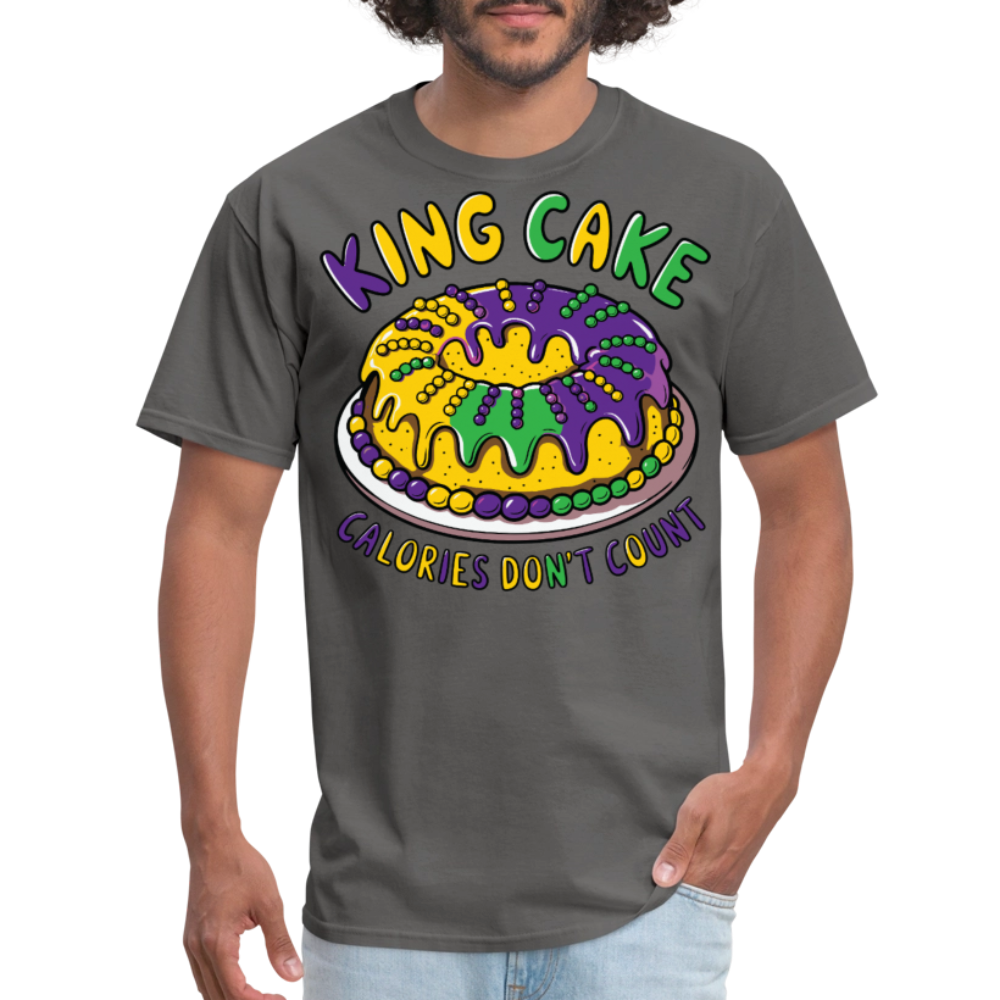 Fat Tuesday Celebration Mardi Gras King Cake T-shirt - charcoal