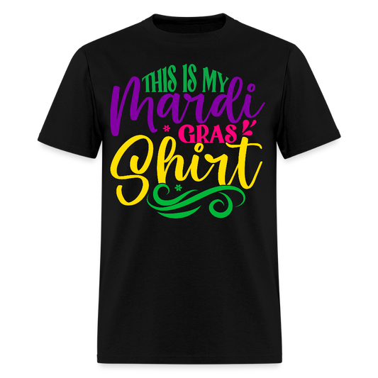Colorful Mardi Gras T-shirt for Fat Tuesday - black