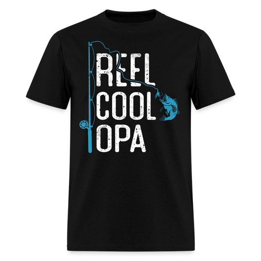 Reel Cool Opa Fishing Father’s Day T-shirt - black