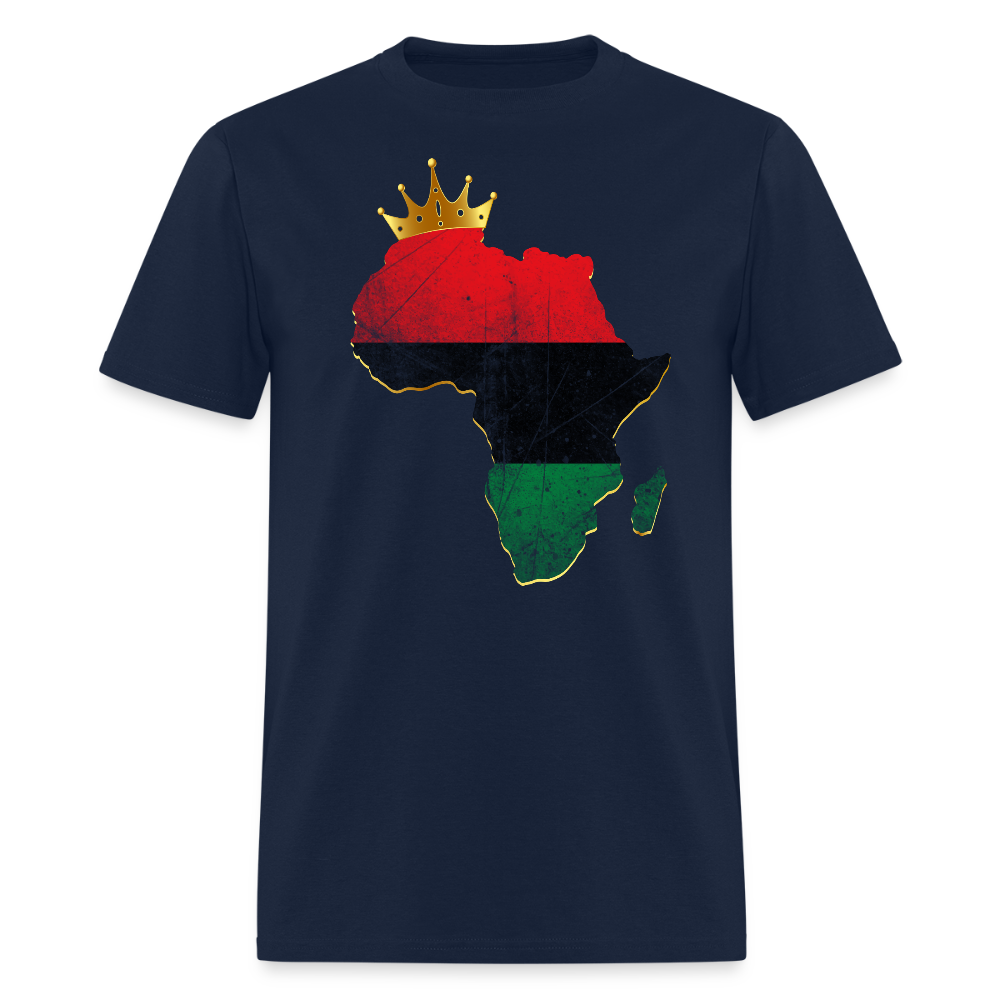 African Pride Map Black Heritage T-Shirt - navy