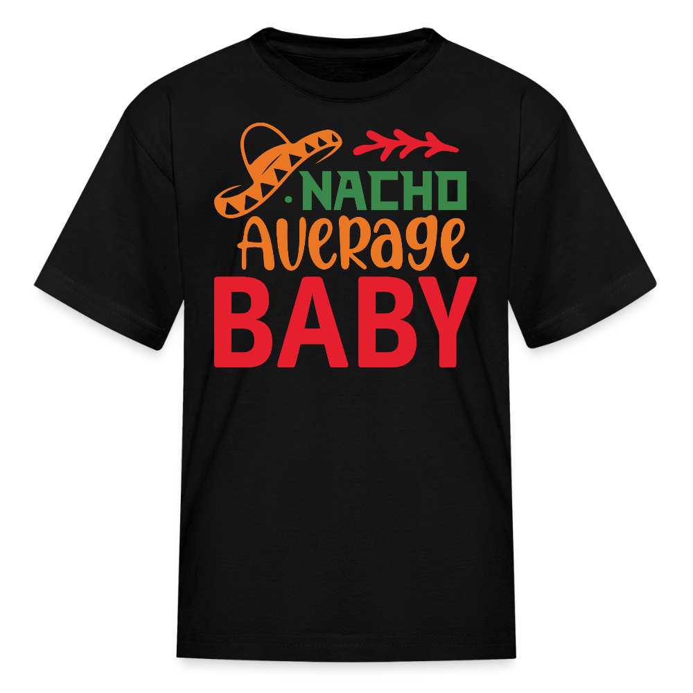 Mexican-inspired Graphic Tee For Kids Nacho Average Boy T-shirt - black