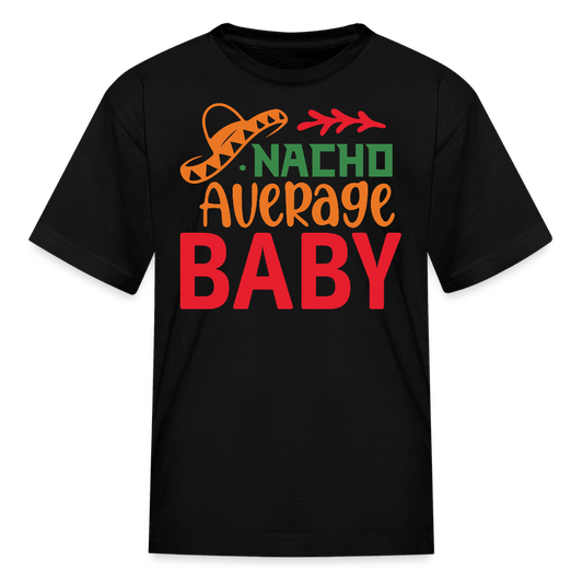 Mexican-inspired Graphic Tee For Kids Nacho Average Boy T-shirt - black