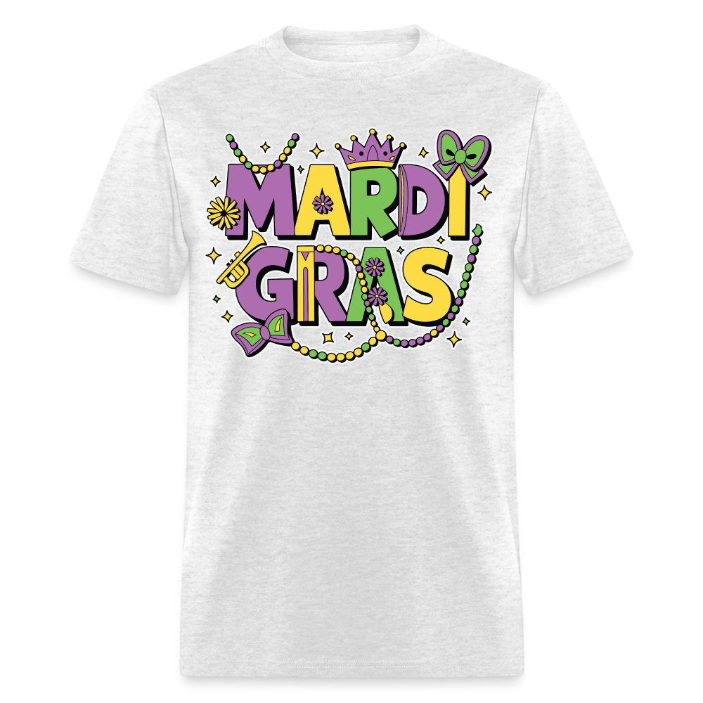 Funny and festive Mardi Gras shirts Mardi Gras Crown T-shirt - light heather gray