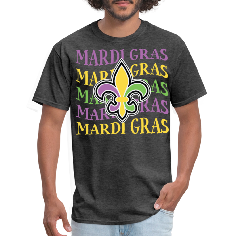 New Orleans Fleur-de-lis Festival Mardi Gras T-shirt - heather black