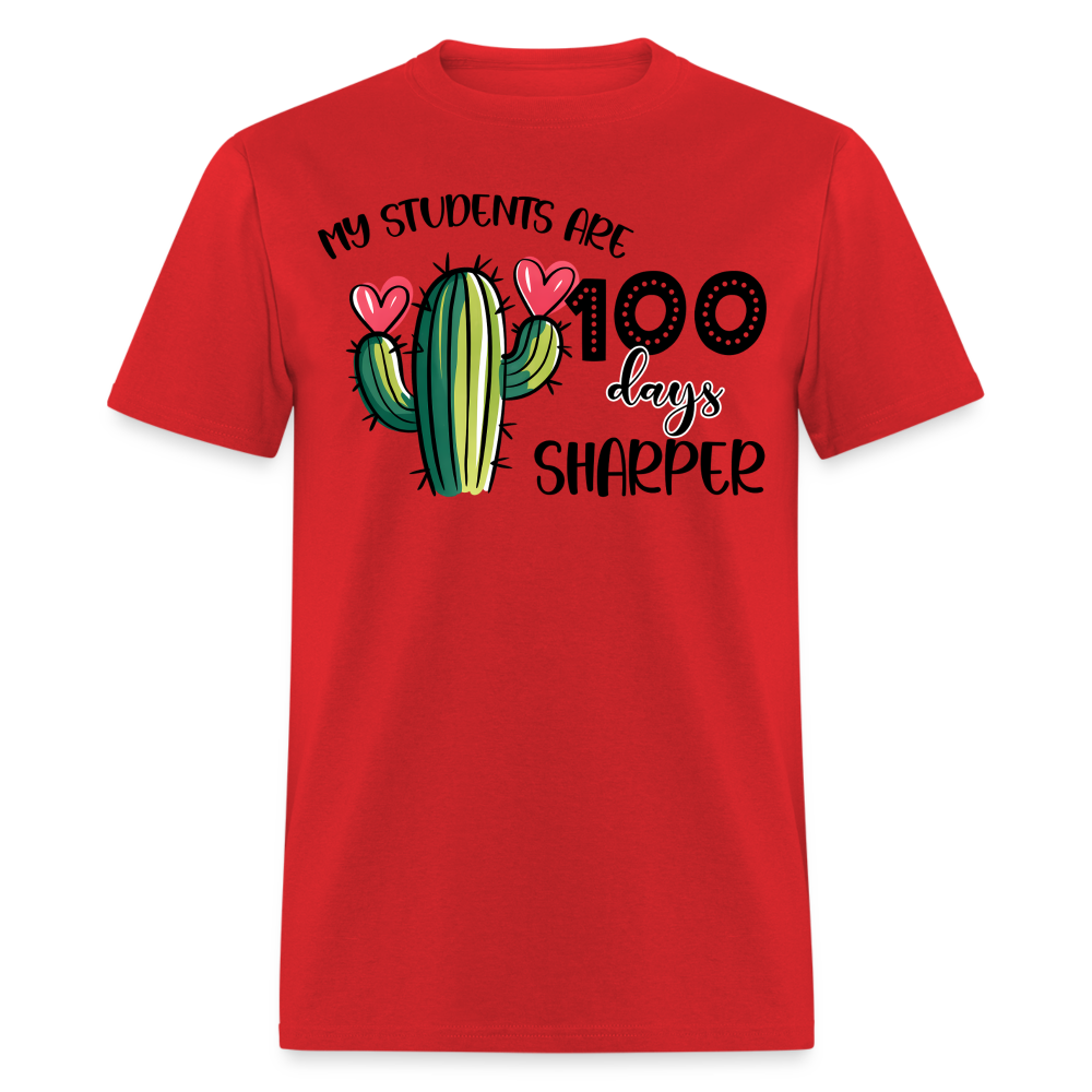 100th Day Of School Outfit For Teachers Cactus Theme 100 Days T-shirt - red